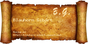 Blauhorn Gibárt névjegykártya